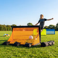 Folding football goal with aluminium frame and high-impact net