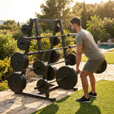 Rubber Barbell Weights with Cast Iron Core for Gym and Home Use
