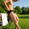 Men’s Cotton Briefs in Black and White with Soft Cotton Blend