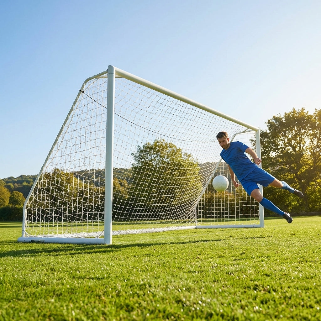 Steel football goal 16x7ft for school and park use