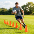 Rugby training marker cones in vibrant colours