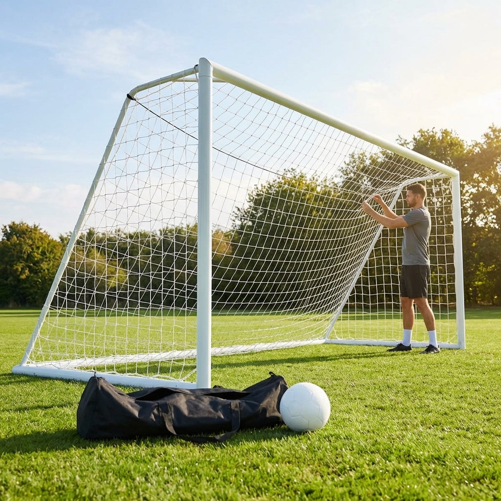 Football Goal Post 12ft x 4ft Durable PVC for Garden