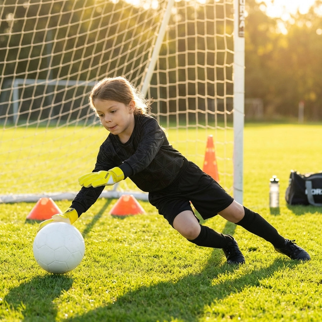 Kids Goalkeeper Shirt in Fluorescent Colours for Football
