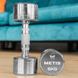 Chrome dumbbells with ergonomic design for gym and home use