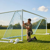 Football goal nets 24 x 8 ft, durable HDPE for clubs and schools