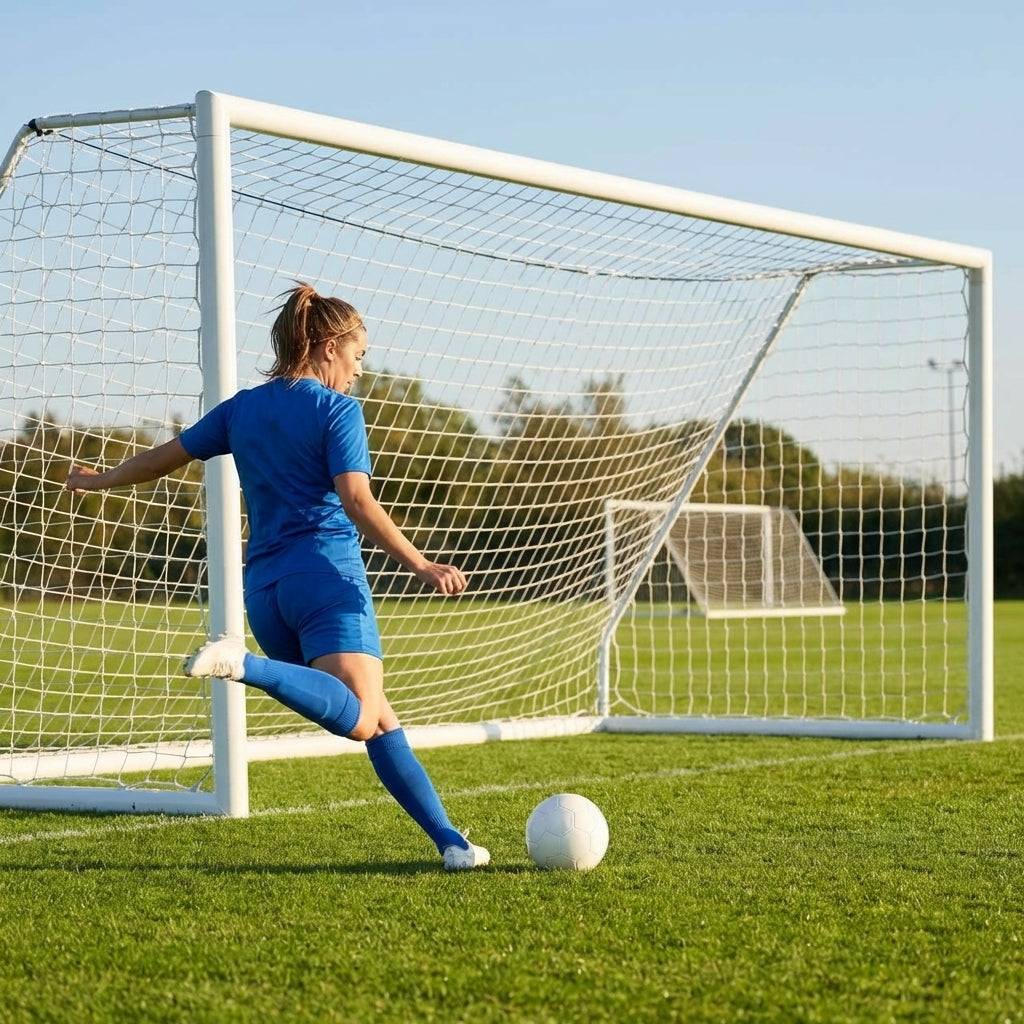 Football goal nets 24 x 8 ft, durable HDPE for clubs and schools