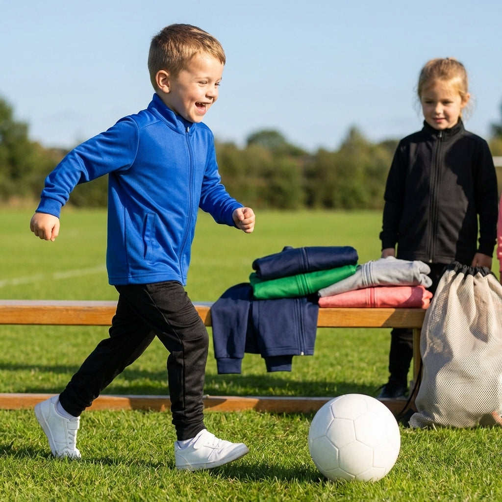 Kids' full zip sports jacket for training and casual wear