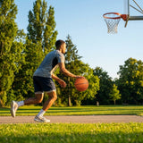 Indoor basketball made of composite leather, orange colour