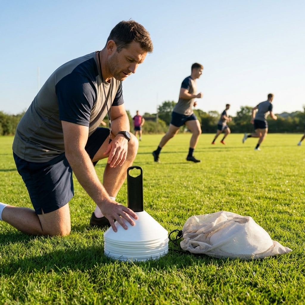 Rugby Training Marker Cones in multiple colours with cone stand