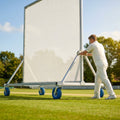 Cricket sight screen with galvanised steel frame and ultrafine mesh
