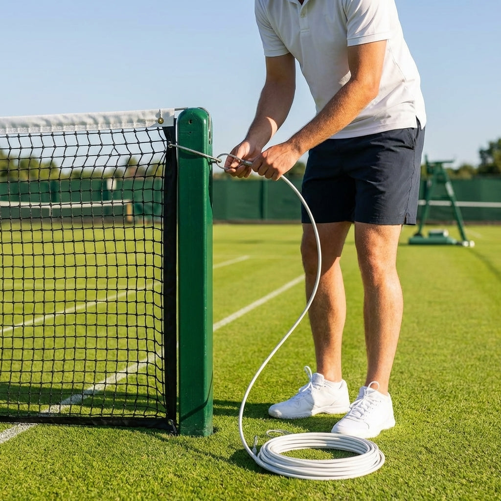Tennis net cable with steel and PVC coating for court equipment