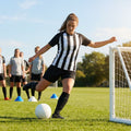Women's striped football shirts in various colours and sizes