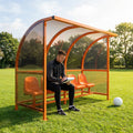 Mobile team shelter with aluminium frame for sports pitches