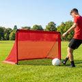 Folding football goal with aluminium frame and high-impact net