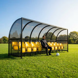 Aluminium team shelter with 16/22 seats for sports venues