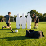 Inflatable football mannequins available in multiple sizes for training use