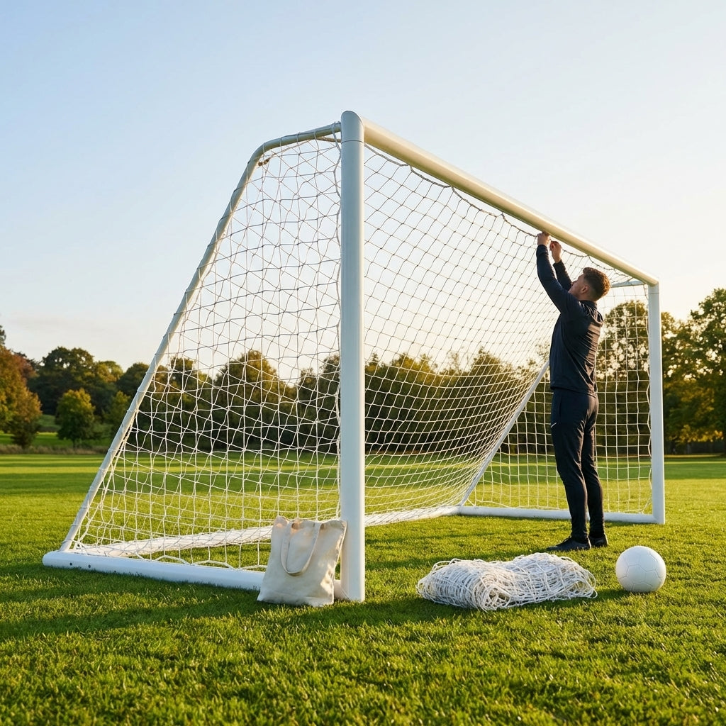 Replacement football goal nets for Alu110 goals, various sizes in white