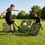 Interactive football training rebound board with reaction lights