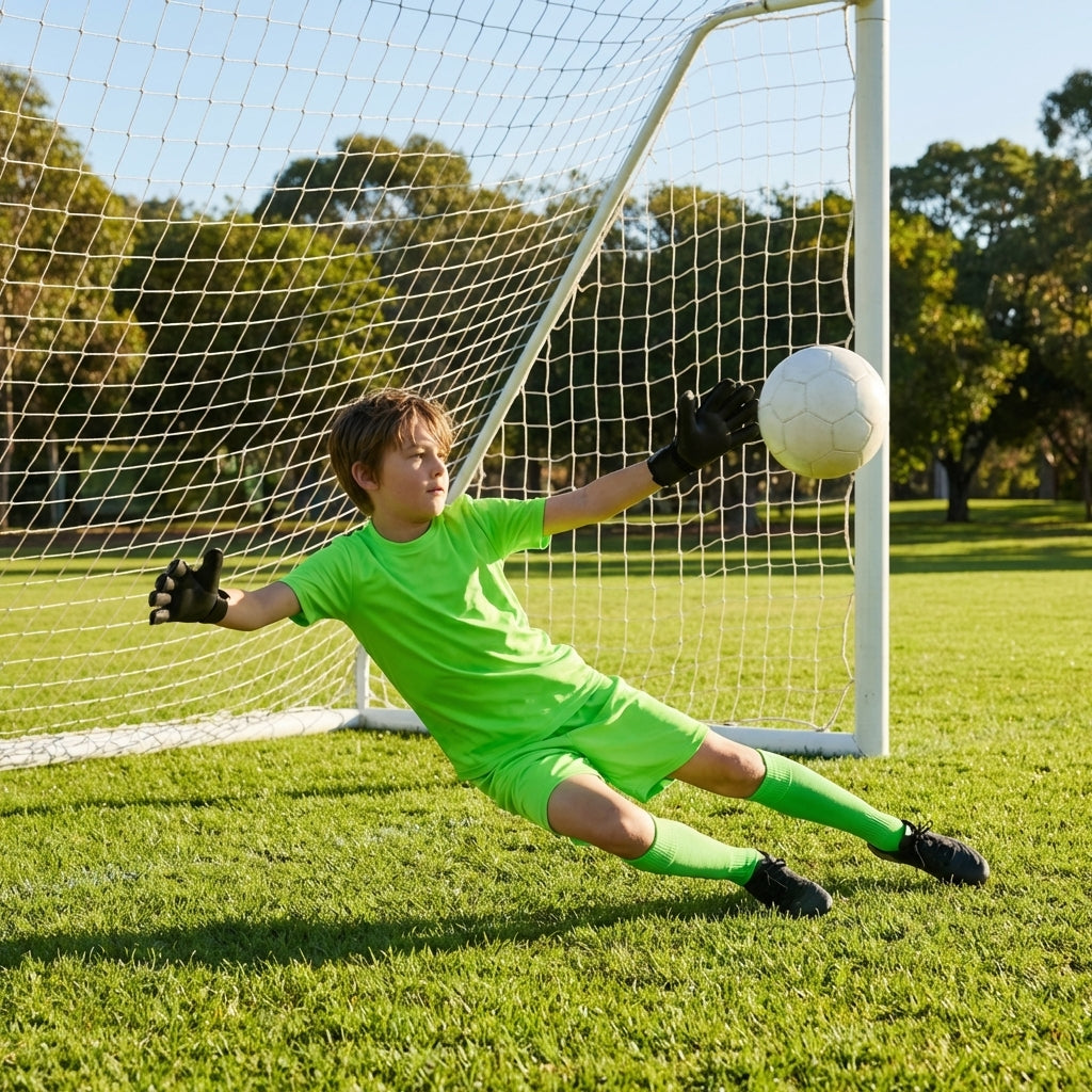 Kids' Goalkeeper Kit in vibrant colours, football gear