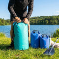 Waterproof dry bag rucksack, 10L capacity in orange, ideal for outdoor sports
