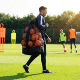Football carry bag with 12 footballs, durable mesh