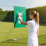 Portable tennis scoreboard with UV stabilised materials, available in 3 sizes and colours
