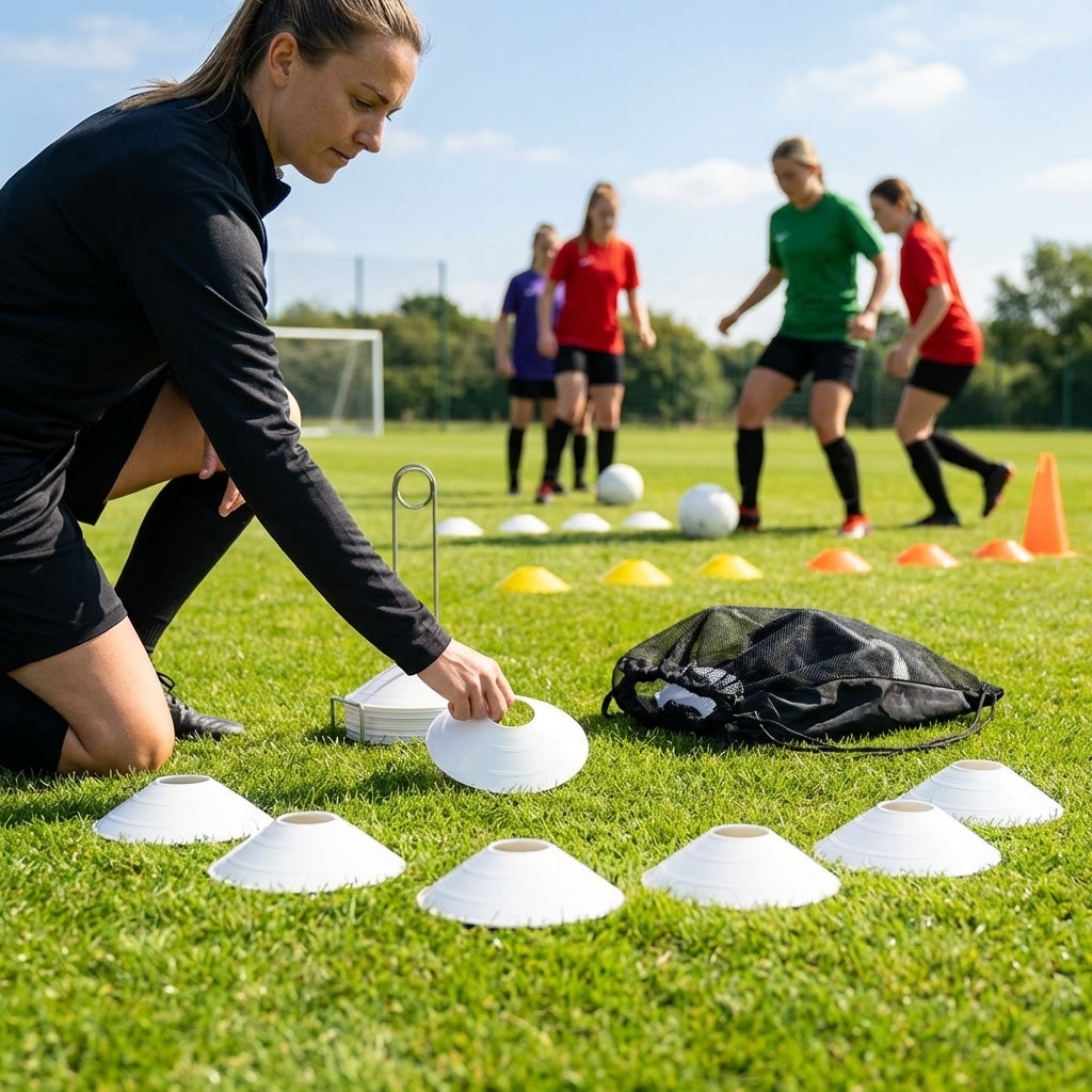 Rubber Flat Disc Markers in multi-colour for training and games