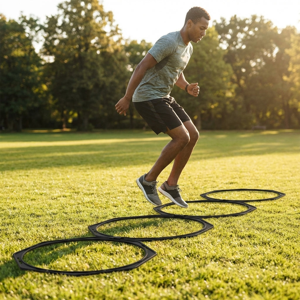 Agility Training Rings Pack of 6 with carry bag and clips
