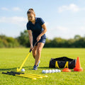 Hockey stick and ball set with fibreglass reinforcement for clubs and schools