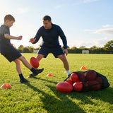 AFL training balls with carry bag, available in sizes 3, 4, and 5