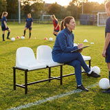 Aluminium sports bench with HDPE seats for indoor and outdoor use