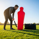 Inflatable football mannequins available in multiple sizes for training use