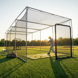 Baseball Batting Cage Net in black, 55ft length, durable for outdoor training