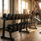 Heavy duty steel dumbbell rack for gym use