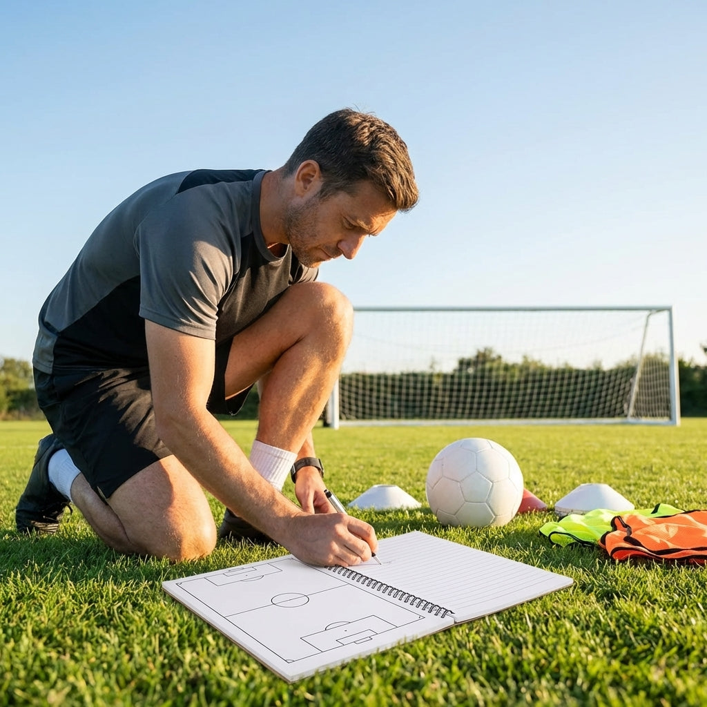 Football coaching notebook in matte black with A4 and A5 options