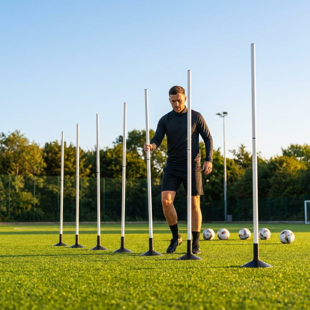 Slalom training poles in vibrant colours for sports practice