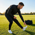 Men's tracksuit set in black and navy, ideal for sports and casual wear