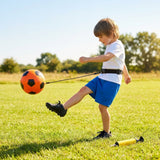 Football kick trainer with adjustable neoprene belt and training ball