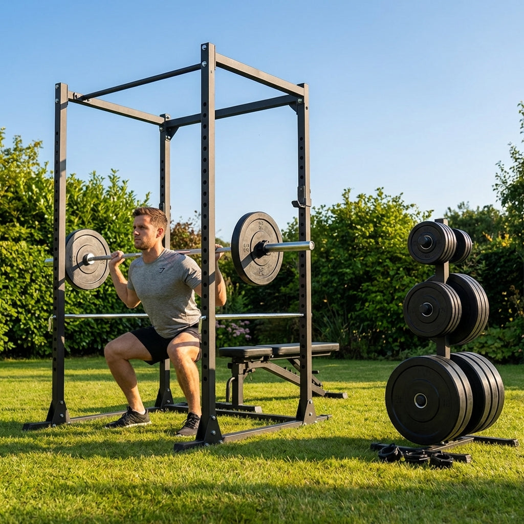 Complete gym equipment set for home and garage use