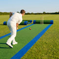 Premium cricket matting with blue surround for indoor and outdoor use