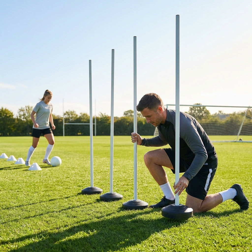 4.5ft white boundary poles for sports training