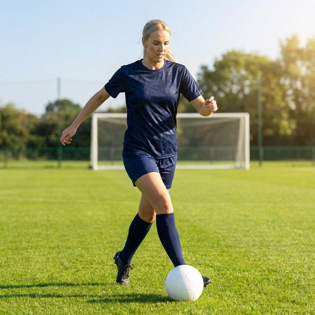 Navy Blue Football Shirt in 100% Polyester