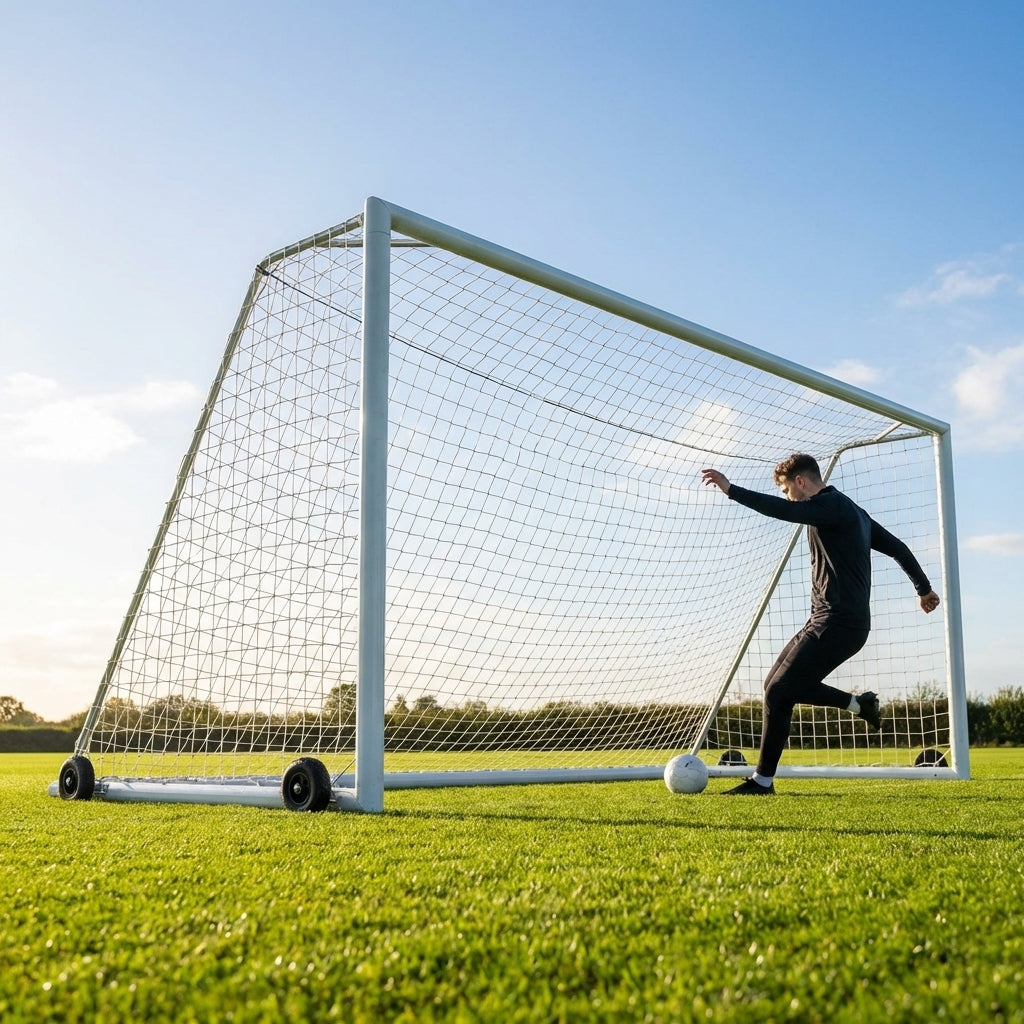 16 x 7ft Aluminium Freestanding Football Goal for Youth Matches