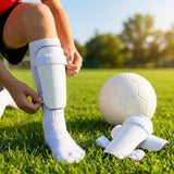Shin Pads with Carbon-Effect Shell for Football Protection