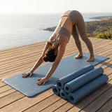PU Yoga Mat in calming colours, ideal for yoga and Pilates