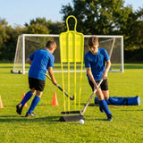Field Hockey Mannequins with rubber base in fluorescent yellow