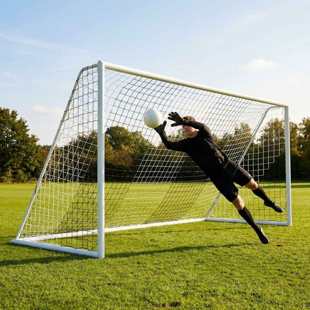 Multi-colour football goal nets for full-size goals