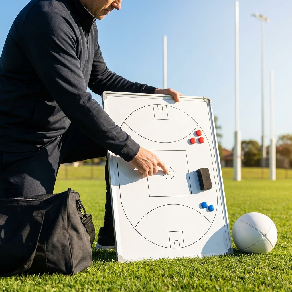 Double-sided coaching board with aluminium frame and accessories