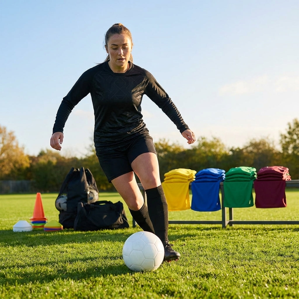 Women's Football Kit with Long Sleeve Shirt and Shorts