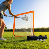 Pop-Up Lacrosse Goal with fibreglass poles and polyester netting